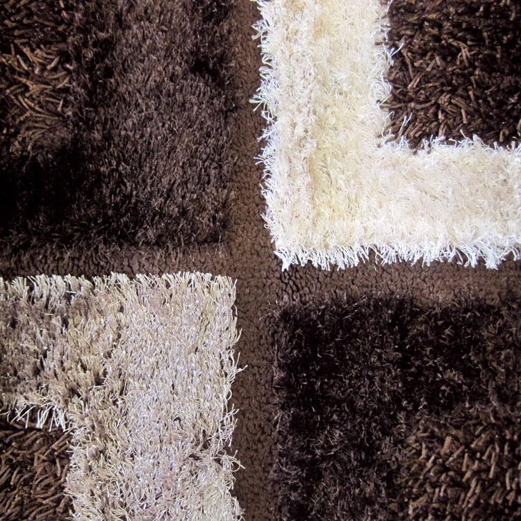 Luxury Shaggy 1206 Brown Hallway Runner