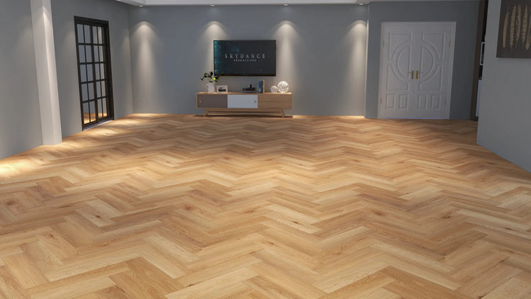 Eco Ornato Herringbone Oak Saffron Hybrid Flooring