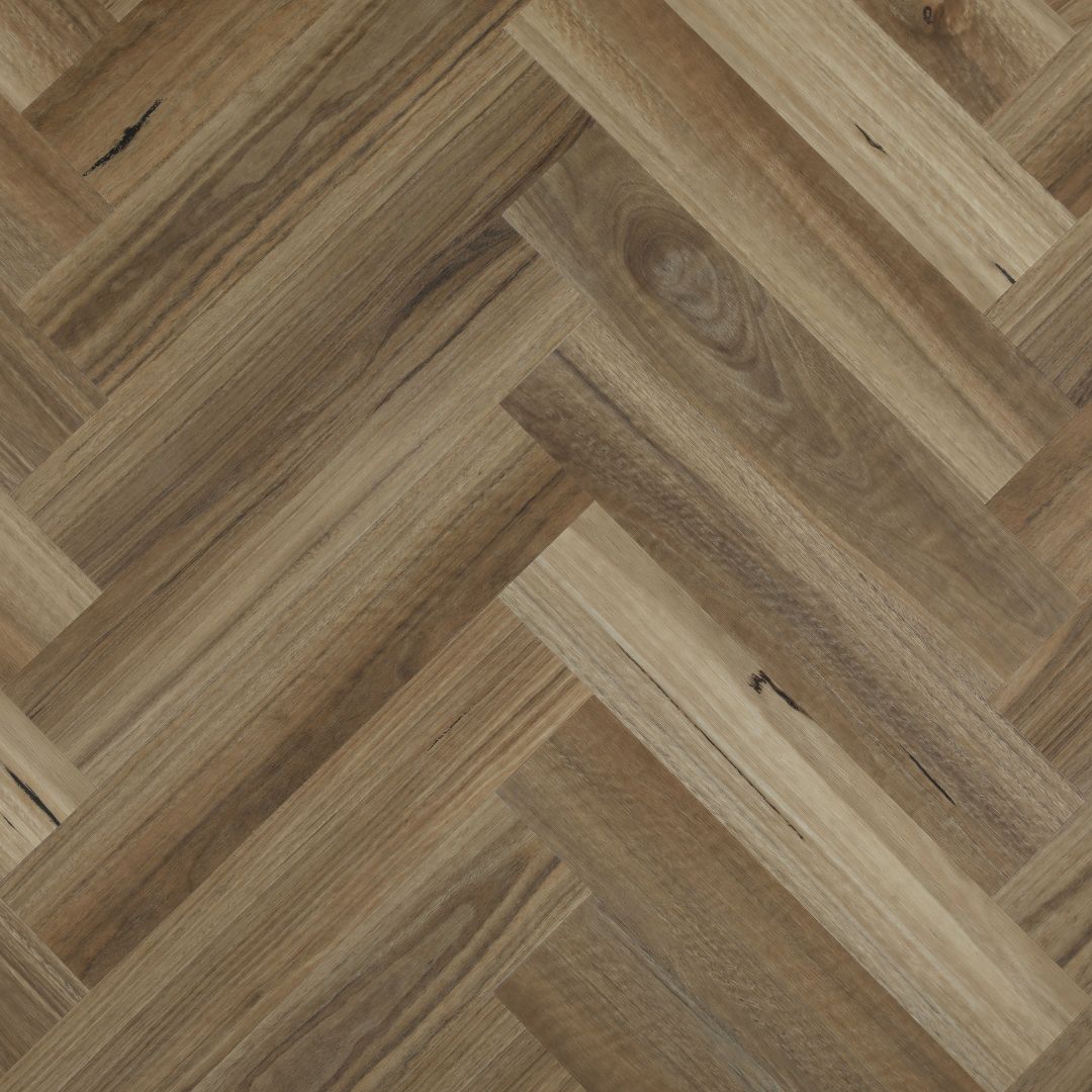 Belle Vie Spotted Gum Herringbone Hybrid Flooring