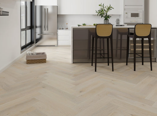 Crosswood Herringbone Engineered Flooring - T1-LatteOak
