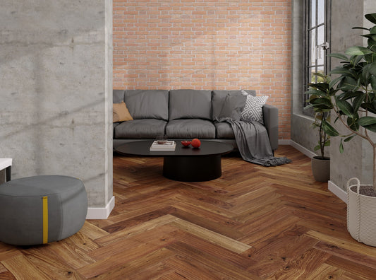 Crosswood Herringbone Engineered Flooring - T7-Walnut