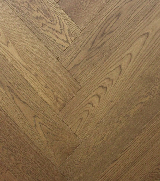 Eco Swish Oak Natura Herringbone Fiano Brown Engineered Flooring