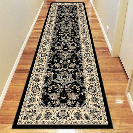 Ruby 6333 Black Hallway Runner
