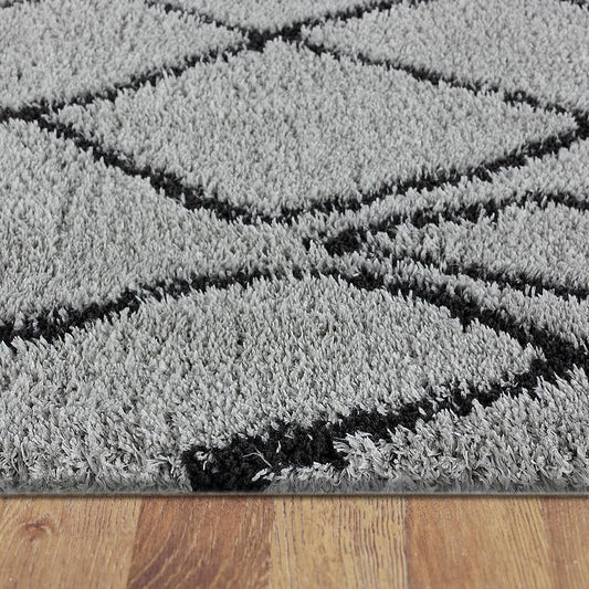 Sorento Shaggy 346 Grey Hallway Runner