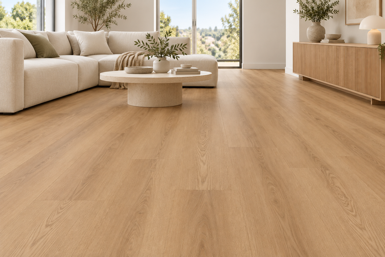 leyton 8mm hybrid quiet taupe digitally styled room visual