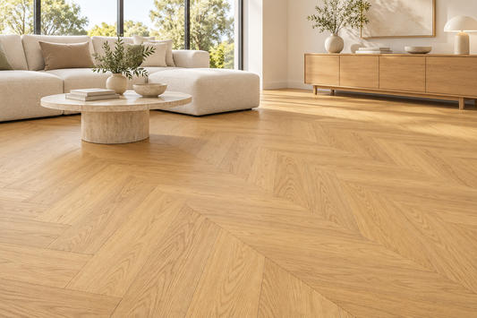 leyton engineered herringbone honeygold herringbone digitally styled room visual