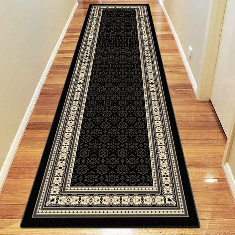 Ruby 6334 Black Hallway Runner